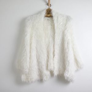 Anthropologie Knitted & Knotted Shag Eyelash Fur Jacket - M/L
